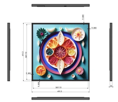 Monitor se čtvercovým displejem s vysokým jasem 22palcový ultratenký čtvercový fotoalbum s LCD obrazovkou